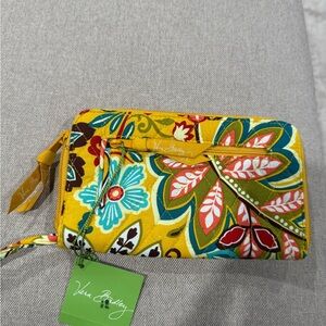 Vera Bradley Yellow and Green zip around wallet Provençal with Floral Design